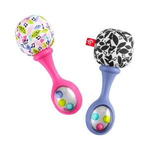 Fisher-Price Rattle 'n Rock Maracas Set Of 2 Baby Rattles. Newborn Toys. Pink