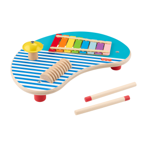 Fisher-Price Wooden Musical Table With Percussion instrument Toys. 3 Wood Pieces
