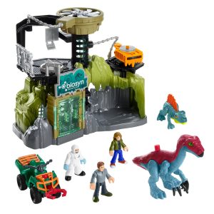 Imaginext Jurassic World Dinosaur Lab Playset With Owen Maisie & Dr. Grant Figures. 6 Play Pieces