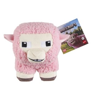 Minecraft Pink Sheep Plush Toy. 8-Inch Collectible Soft Doll Inspired By A Minecraft Movie