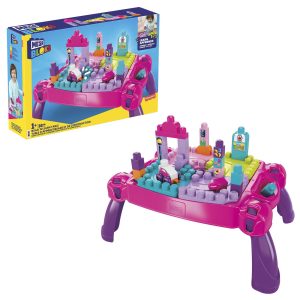 MEGA Bloks First Builders Build 'n Learn Table Block Toy With Storage (30 Pieces) For Toddler