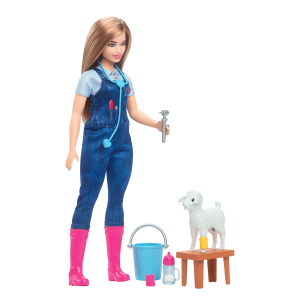 Barbie 65th Anniversary Careers Farm Vet Doll & 10 Accessories Including Lamb With Moving Ears