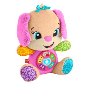 Fisher-Price Laugh & Learn Smart Stages Sis Pink Plush Baby Musical Learning Toy. Multilanguage Version