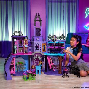 Monster High Haunted High School Doll House With 35+ Pieces Of Furniture And Accessories