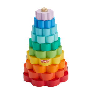 Fisher-Price Wooden Ring Stacker Toddler Fine Motor Toy. 10 Wood Pieces