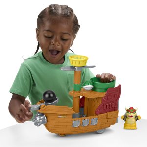 Fisher-Price Little People My Mario Bowser's AIrship & Figure Set Toddler Toy