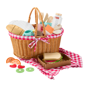 Fisher-Price Wooden Picnic Basket & Food Pretend Play Set For Preschool Kids. 31 Wood Pieces