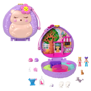 Polly Pocket Dolls And Playset. Travel Toys. Hedgehog Coffee Shop Compact