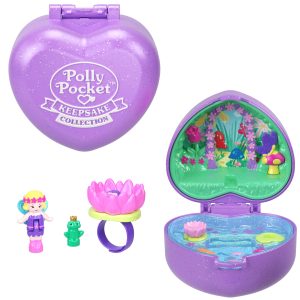 Polly Pocket Collector. Heritage Ring Box Assortment. Micro Dolls & Compact Playset. Keepsake Collection Jewelry Case