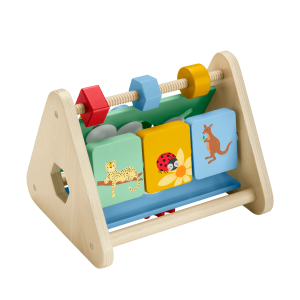 Fisher-Price Wooden Activity Triangle. 3-Sided Fine Motor Toy For Baby. 1 Wood Piece