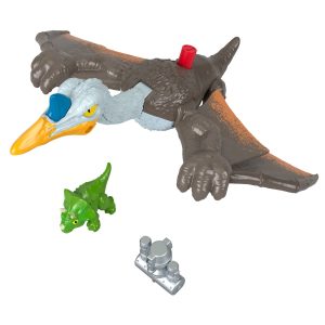 Imaginext Jurassic World Dominion Quetzal Dinosaur Toy With Soaring Action. 3 Piece Preschool Toys