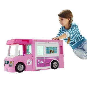 Barbie Camper. Doll Playset With 50 Accessories. Truck. Boat And House. 3-In-1 Dream Camper