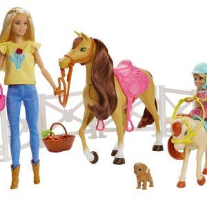 Barbie Hugs 'n' Horses With & Chelsea Dolls. Blonde Doll Playset
