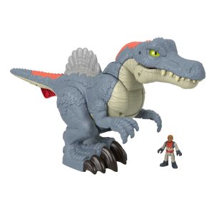 Imaginext Jurassic World Ultra Snap Spinosaurus Dinosaur Toy With Lights & Sounds. 2 Pieces