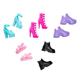Barbie Doll Accessories. 5 Pairs Of Shoes Including Heels. Sneakers & Sandals