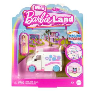 Barbie Mini Barbieland Doll & Vehicle Set With 1.5-inch Doll. Color-Change Care Clinic