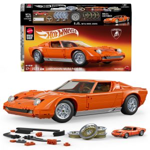 Mattel Brick Shop Hot Wheels Juguete de Construcción Premium Lamborghini Miura P400 SV