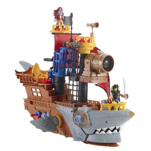 Imaginext Pirate Ship Playset With Shark Bite Action. 2 Pirate Figures. Preschool Toys. Child 3Y+