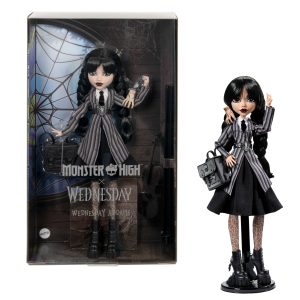 Monster High Wednesday Collectible Doll. Wednesday Addams in Nevermore Academy Uniform With Thing