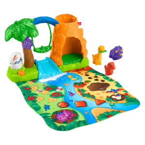 Fisher-Price Little People Dinosaur Village & Play Mat Toddler Playset. 3 Toy Figures