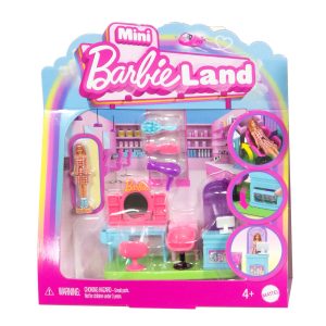 Barbie Mini Barbieland Collectible Hair Salon Playset With 1.5-Inch Barbie Doll. Interactive Play Areas For Storytelling Fun