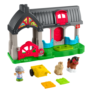 Fisher-Price Little People Friendly Horses Stable Toddler Playset With Sounds. 6 Play Pieces